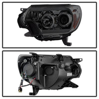 Thumbnail for Spyder Toyota Tacoma 12-16 Projector Headlights Light Bar DRL Smoke PRO-YD-TT12-LBDRL-SM