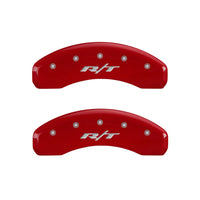 Thumbnail for MGP 4 Caliper Covers Engraved Front & Rear RT1-Truck Red finish silver ch