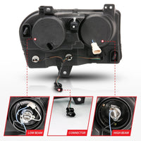 Thumbnail for ANZO 2005-2010 Chrysler 300 Projector Headlights w/ Halo Chrome