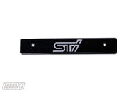 Thumbnail for Turbo XS 08-14 Subaru WRX/STi Billet Aluminum License Plate Delete Black Machined STi Logo