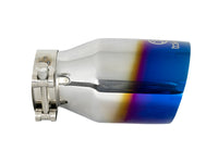 Thumbnail for aFe Takeda 304 Stainless Steel Clamp-On Exhaust Tip 2.5in Inlet / 4in Outlet - Blue Flame