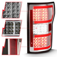 Thumbnail for ANZO 2018-2019 Ford F-150 LED Taillight Chrome (Red Light Bar) (w/ Sequential)