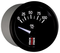 Thumbnail for Autometer Stack Instruments 52mm 0-100 PSI 1/8in NPTF Electronic Oil Pressure Gauge - Black