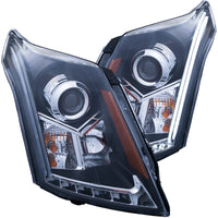 Thumbnail for ANZO 2010-2015 Cadillac Srx Projector Headlights w/ Plank Style Design Black