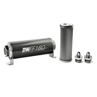 Thumbnail for DeatschWerks Stainless Steel 6AN 10 Micron Universal Inline Fuel Filter Housing Kit (160mm)