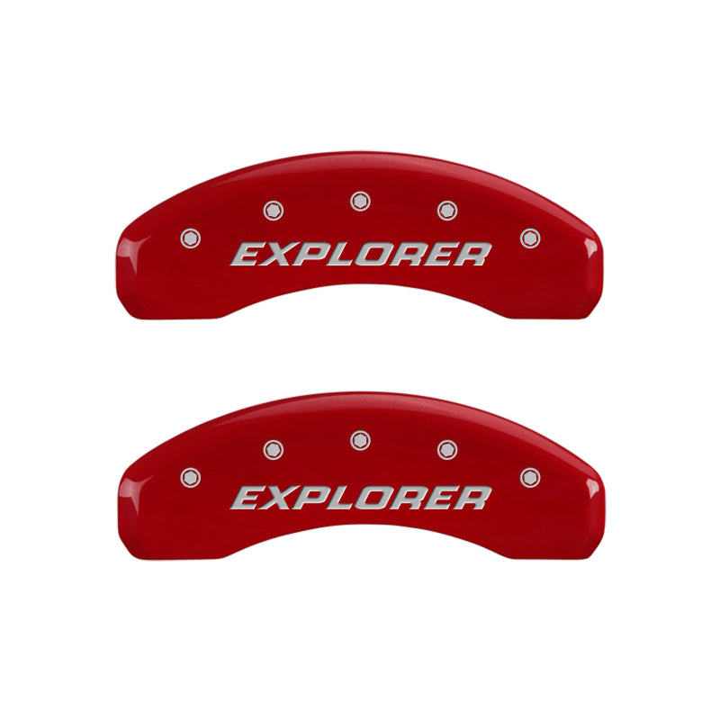 MGP 4 Caliper Covers Engraved Front & Rear Explorer/2011 Red Finish Silver Char 2009 Ford Explorer