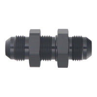 Thumbnail for DeatschWerks 8AN Male Flare to 8AN Male Flare Bulkhead Adapter (Incl Nut) - Anodized Matte Black