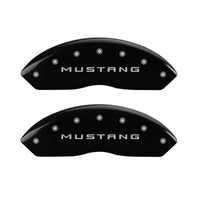 Thumbnail for MGP 4 Caliper Covers Engraved Front Mustang Engraved Rear 50 Black finish silver ch