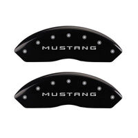 Thumbnail for MGP 4 Caliper Covers Engraved Front Mustang Engraved Rear 50 Black finish silver ch