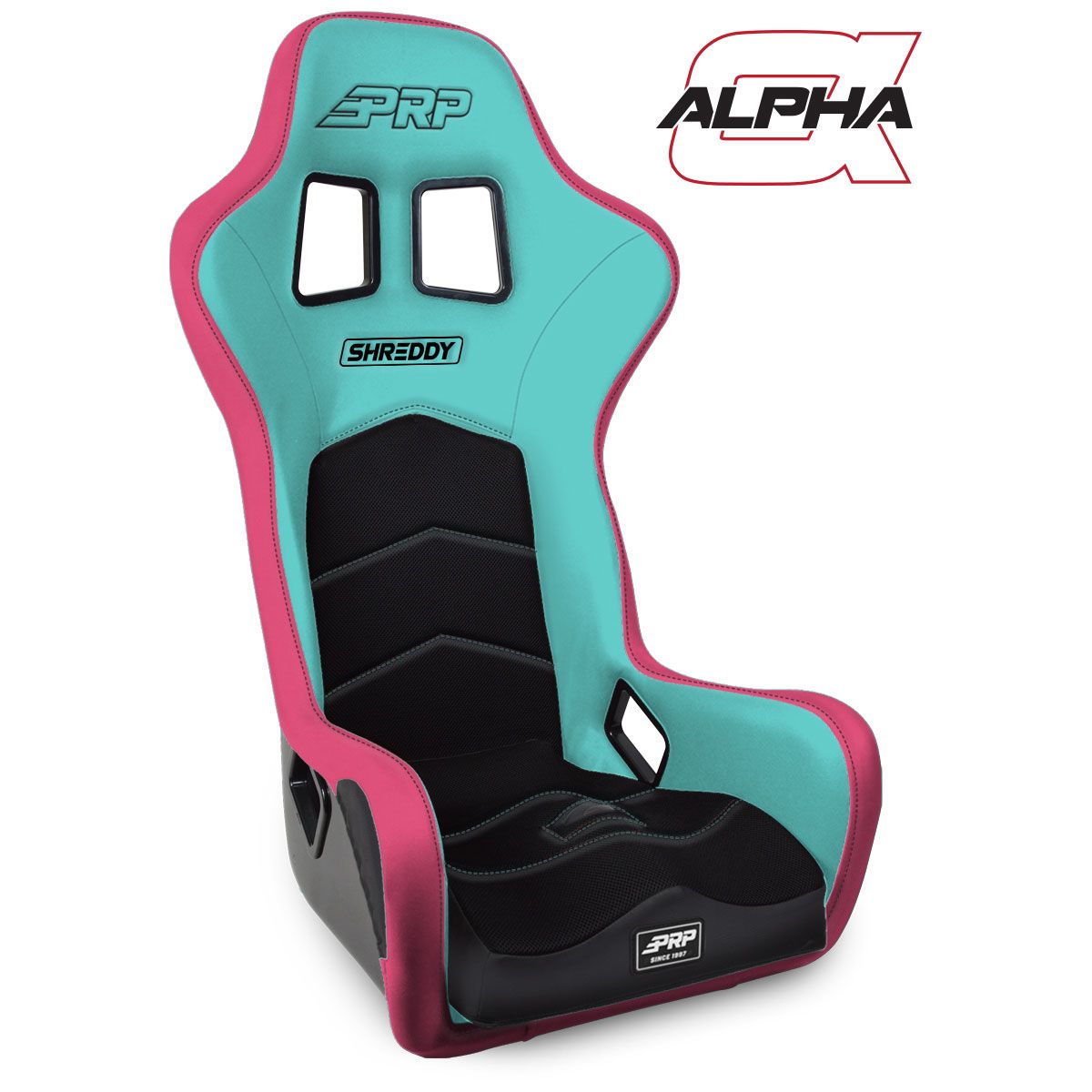 PRP Shreddy Alpha Composite Seat Black- Pink/Teal
