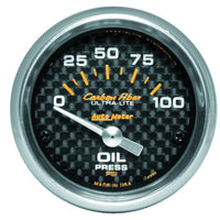 Thumbnail for Autometer Carbon Fiber 52mm 100 PSI Electronic Oil Pressure Gauge
