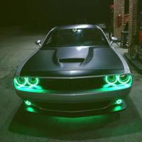 Thumbnail for Oracle 15-21 Dodge Challenger Waterproof LED Fog Light Halo Kit - ColorSHIFT SEE WARRANTY