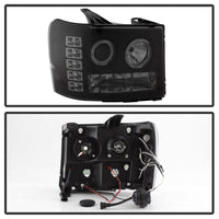 Thumbnail for Spyder GMC Sierra 1500/2500 07-13 Projector Headlights LED Halo- LED Blk Smke PRO-YD-GS07-HL-BSM