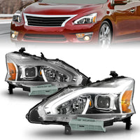 Thumbnail for ANZO 13-15 Nissan Altima (w/o Factory HID Bulbs) Projector Headlights - w/ Light Bar Chrome Housing