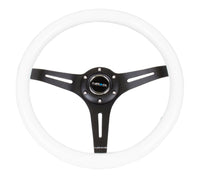 Thumbnail for NRG Classic Wood Grain Steering Wheel (350mm) White Paint Grip w/Black 3-Spoke Center