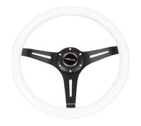 Thumbnail for NRG Classic Wood Grain Steering Wheel (350mm) White Paint Grip w/Black 3-Spoke Center