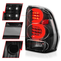 Thumbnail for ANZO 2002-2009 Chevrolet Trailblazer LED Tail Lights w/ Light Bar Black Housing Clear Lens