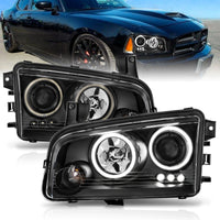 Thumbnail for ANZO 2006-2010 Dodge Charger Projector Headlights w/ Halo Chrome (CCFL)