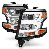 Thumbnail for ANZO 2015-2020 Chevy Tahoe Projector Headlights Plank Style Chrome w/DRL