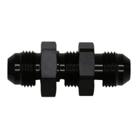 Thumbnail for DeatschWerks 8AN Male Flare to 8AN Male Flare Bulkhead Adapter (Incl Nut) - Anodized Matte Black