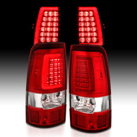 Thumbnail for ANZO 1999-2002 Chevy Silverado 1500 LED Taillights Plank Style Chrome With Red/Clear Lens