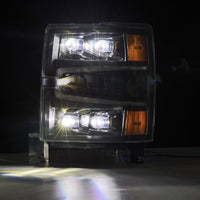 Thumbnail for AlphaRex 04-15 Chevy 1500HD NOVA-Series LED Proj Headlights Black w/Activ Light/Seq Signal & SB DRL