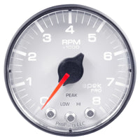 Thumbnail for Autometer Spek-Pro Gauge Tach 2 1/16in 8K Rpm W/ Shift Light & Peak Mem Wht/Blk