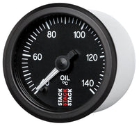 Thumbnail for Autometer Stack 52mm 40-140 Deg C 1/8in NPTF Male Pro Stepper Motor Oil Temp Gauge - Black