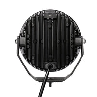 Thumbnail for Go Rhino Xplor Blackout Series Round LED Spot Light Beam w/DRL (Surface/Thread Stud Mnt) 7in. - Blk