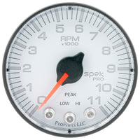 Thumbnail for Autometer Spek-Pro Gauge Tach 2 1/16in 11K Rpm W/ Shift Light & Peak Mem Wht/Blk