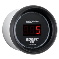 Thumbnail for Autometer Black 52mm 30 In Hg.-Vac./30 PSI Digital Vacuum/Boost Gauge