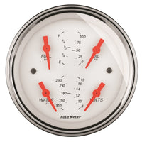 Thumbnail for AutoMeter Gauge Quad 3-3/8in. 0 Ohm(e) to 90 Ohm(f)Elec Arctic White