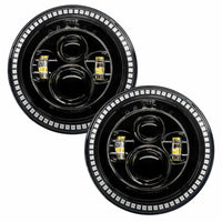 Thumbnail for Oracle 7in High Powered LED Headlights - Black Bezel - ColorSHIFT 2.0 SEE WARRANTY