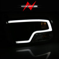 Thumbnail for ANZO 09-18 Dodge Ram 1500 Plank Style Projector Headlights Black w/ Halo