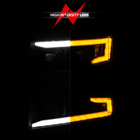 Thumbnail for ANZO 19-22 Chevrolet Silverado 1500 LED Proj HL w/Lgt Bar SwBk Seq. Blk w/In. Light - Driver Side ON