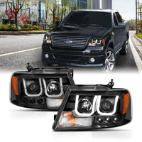 Thumbnail for ANZO 2004-2008 Ford F-150 Projector Headlights w/ U-Bar Black