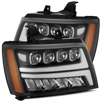 Thumbnail for AlphaRex 07-13 Chevy Avalanche NOVA LED Proj Headlights Plank Style Gloss Black w/Activ Light/DRL