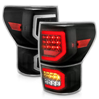 Thumbnail for ANZO 2007-2013 Toyota Tundra LED Taillights Plank Style Black w/Clear Lens