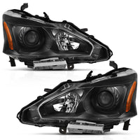 Thumbnail for ANZO 2013-2015 Nissan Altima Projector Headlight Black Amber