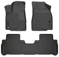 Thumbnail for Husky Liners 14 Toyota Highlander Weatherbeater Black Front & 2nd Seat Floor Liners