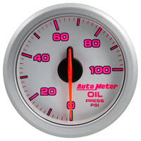 Thumbnail for Autometer Airdrive 2-1/6in Oil Pressure Gauge 0-100 PSI - Silver