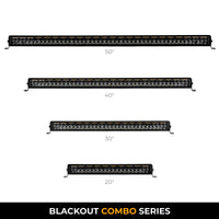 Thumbnail for Go Rhino Xplor Blackout Combo Series Dbl Row LED Light Bar w/Amber (Side/Track Mount) 21.5in. - Blk