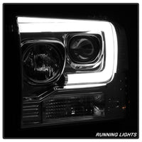 Thumbnail for Spyder 05-07 Ford F250/350/450 SD Ver 2 Proj Headlights - Light Bar DRL - Black PRO-YD-FS05V2-LB-C