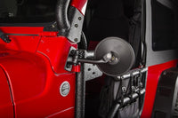 Thumbnail for Rugged Ridge 97-18 Jeep Wrangler Textured Black Round Stubby Trail Mirror