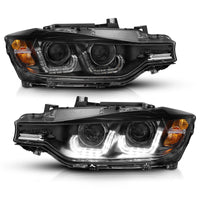 Thumbnail for ANZO 2012-2015 BMW 3 Series Projector Headlights w/ U-Bar Black