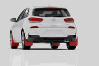 Thumbnail for Rally Armor 19-21 Hyundai Elantra GT N Line/i30 Black UR Mud Flap w/White Logo