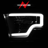 Thumbnail for ANZO 2009-2020 Dodge Ram 1500 Full LED Square Projector Headlights w/ Chrome Housing Black Amber