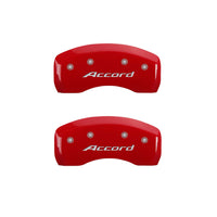 Thumbnail for MGP 4 Caliper Covers Engraved Front Accord Engraved Rear Accord Red finish silver ch