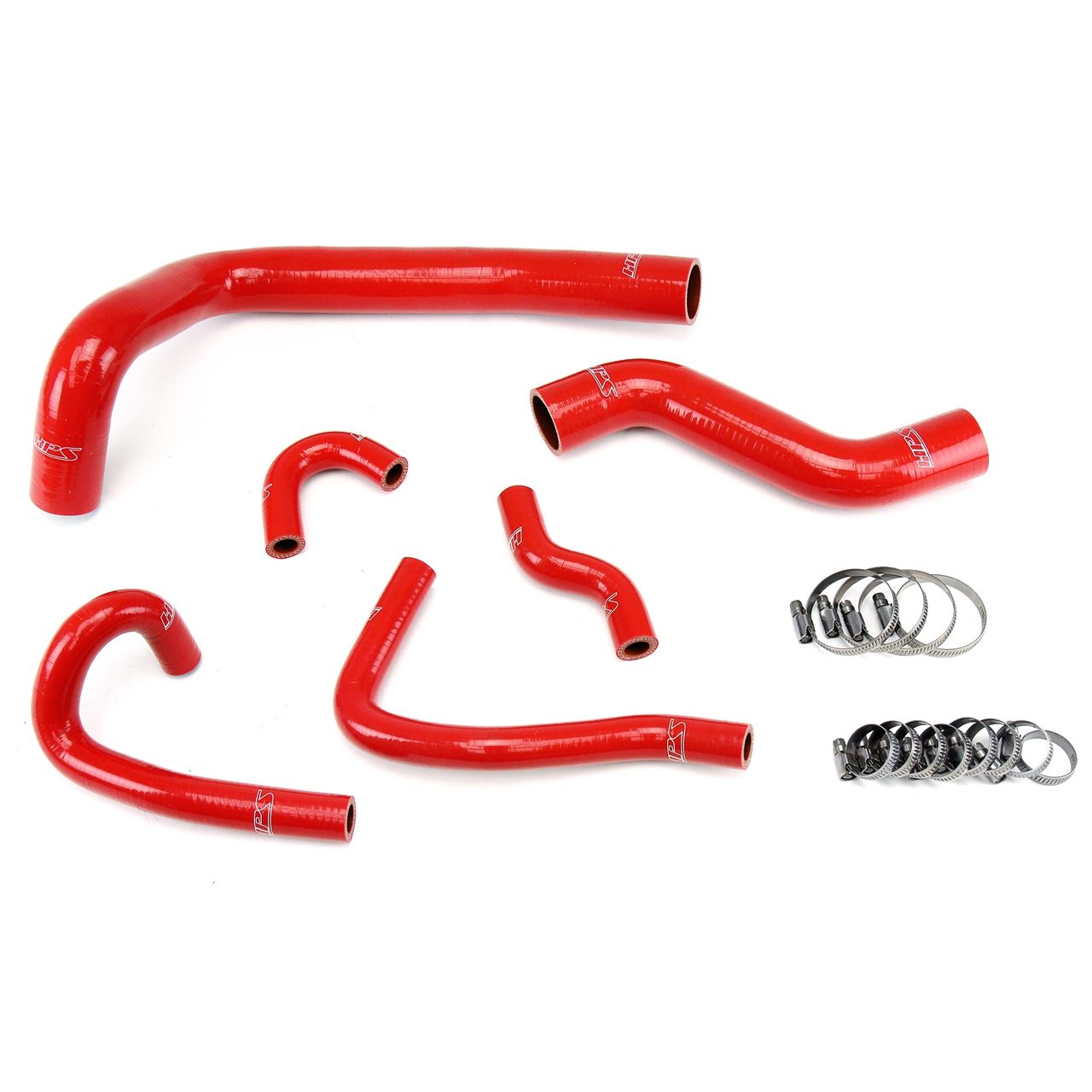 HPS Red Reinforced Silicone Radiator and Heater Hose Kit Coolant for Mazda 93-95 RX7 FD3S