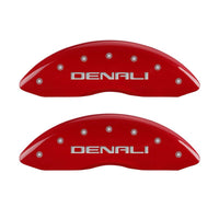 Thumbnail for MGP 4 Caliper Covers Engraved Front & Rear Denali Red finish silver ch